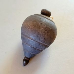Vintage Wood and Metal Spinning Toy Top